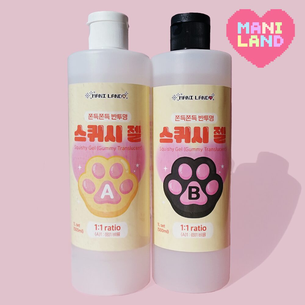 마니랜드 대용량 스퀴시 젤 1L / 공예용 말랑이 실리콘겔 슬라임 만들기 DIY 스퀴시젤, 1개, C. (대용량) 옐로라벨-쫀득 반투명 상세 이미지 1