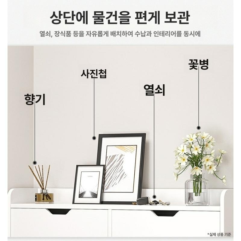 원룸 슬림 신발장 길이 미니 현관 틈새 서랍, 1단, 웜화이트 2단 80x17x50cm 상세 이미지 2