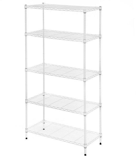 코멧 메탈 선반 5단 740 x 340 x 1500mm, 화이트