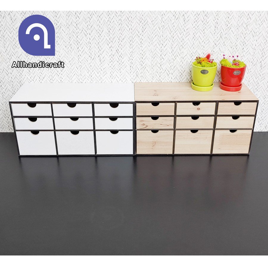 모든공방 미니 소품서랍장 9칸 틈새서랍장 약보관함, 화이트 상세 이미지 1