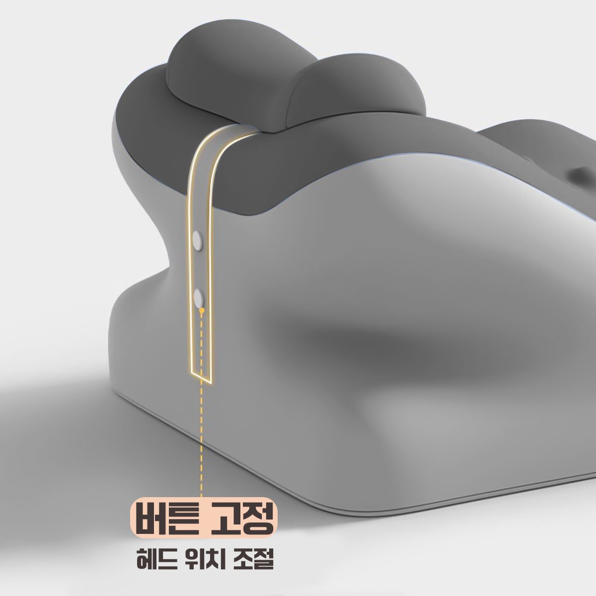 HANC 다기능 침대 등받이 쿠션 다리 목편한 베개 발쿠션, 투톤 그레이 상세 이미지 2