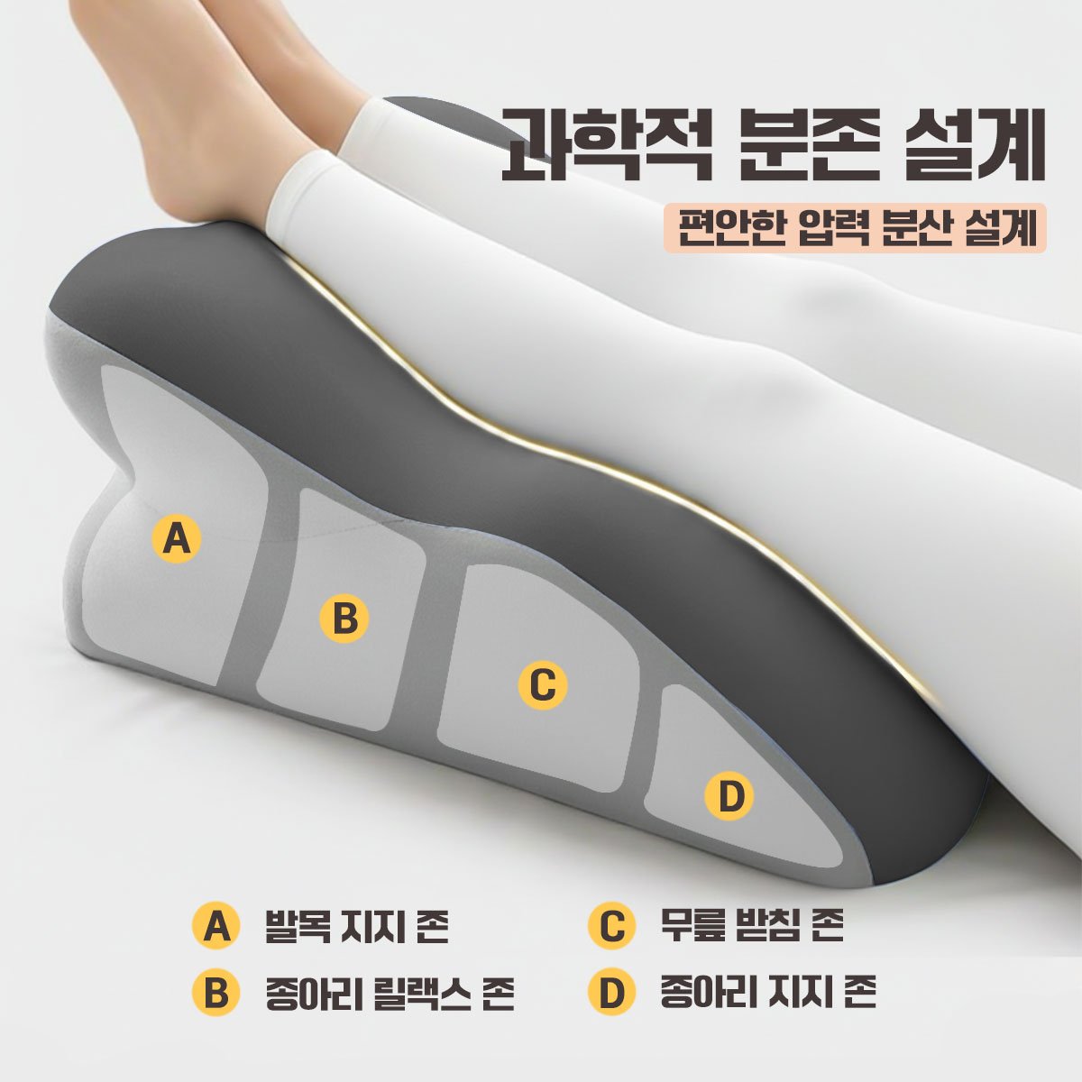 HANC 다기능 침대 등받이 쿠션 다리 목편한 베개 발쿠션, 투톤 그레이 상세 이미지 2