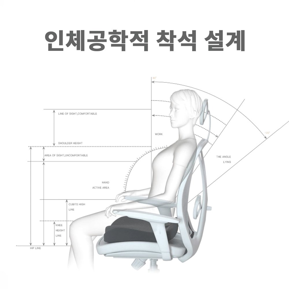 기능성방석 꼬리뼈방석 메모리폼 직장인 허리쿠션 상세 이미지 1