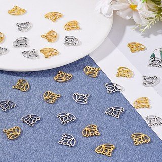 100개 연꽃 합금 패션펜 목걸이 던트 DIY 악세사리 귀걸이 목걸이 키링 부자재 14x16x1.4mm 구멍: 1.5mm, 혼합 색상