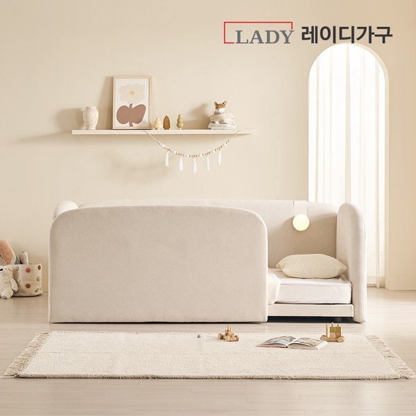 레이디가구 푸딩 기능성 패브릭 기본형 데이베드 SS, 바닐라베이지 상세 이미지 2