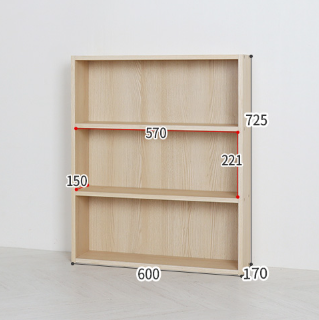 모던 D170 슬림 책장 600, 아카시아, 3단 상세 이미지 2