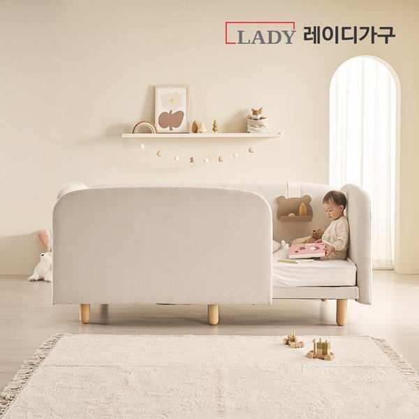 레이디가구 푸딩 기능성 패브릭 기본형 데이베드 SS, 바닐라베이지 상세 이미지 1